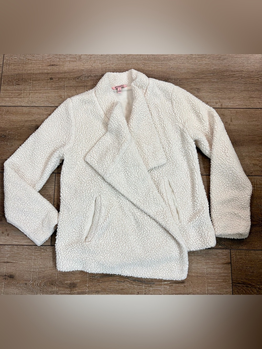 Juicy Couture Cream Sherpa Teddy Fleece Jacket Small